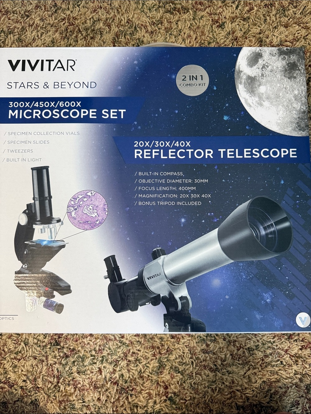 Vivitar Stars & Beyond 2-in-1 Microscope & Telescope Combo Kit